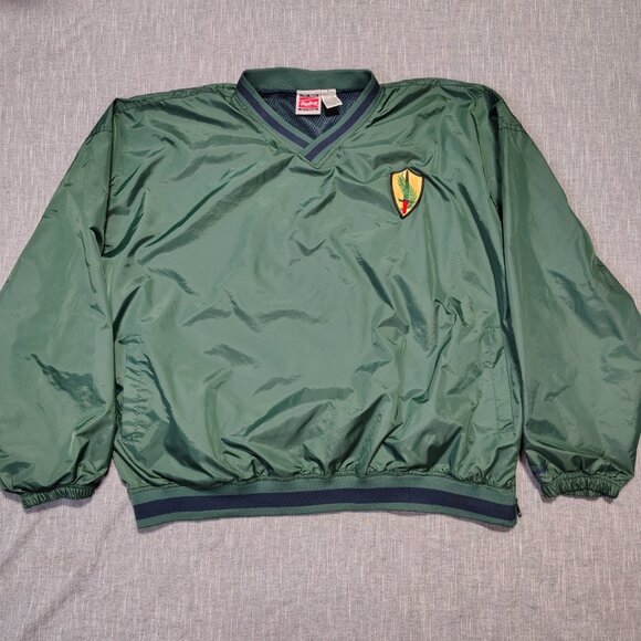 VINTAGE 90s Rawlings Windbreaker Pullover  Green Nylon Claymore Rugby Jacket - Picture 1 of 15